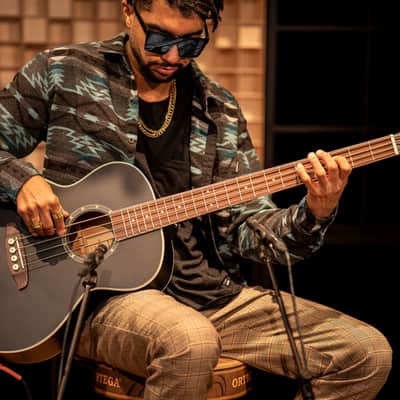 Ortega D7E-SBK-4 Deep Series 7 Spruce Top Mahogany Neck Medium Scale 4-String Acoustic-Electric Bass Guitar image 18