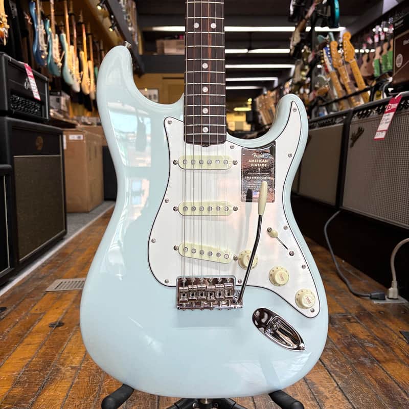 Fender American Vintage II 1965 Stratocaster Electric Guitar Sonic Blue w/Hard Case image 1
