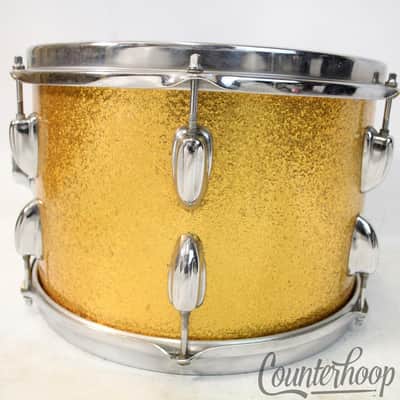 Slingerland 12x8" Gold Sparkle Tom Drum Vintage 60s Sound King Set-O-Matic Mount image 5