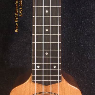 Handmade Sopranissimo/ Pocket Ukulele, Solid Spruce & Acacia, MOP Inlay, Bruce Wei UN11-2004 image 8