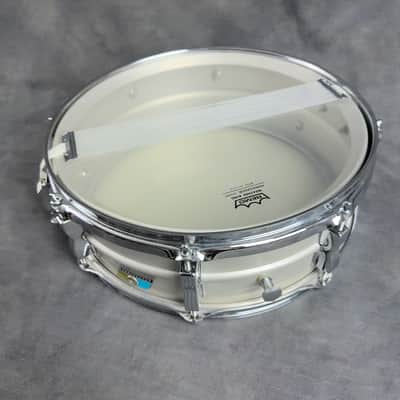 1970s Ludwig Acrolite 14x5 Aluminum Snare Drum with Hard Case - Blue & Olive Badge image 11