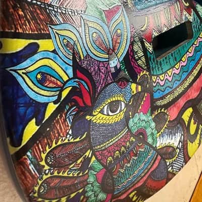 Custom Blue Grafitti Finish Guitar Stratocaster Strat Style Poplar Wood Body image 6