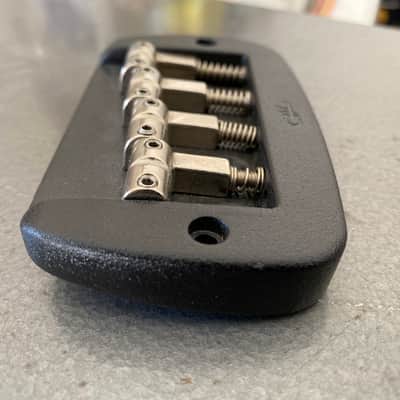 G&L 4 String Bass Bridge (Saddle Lock) Black Crinkle Powder Coat image 4