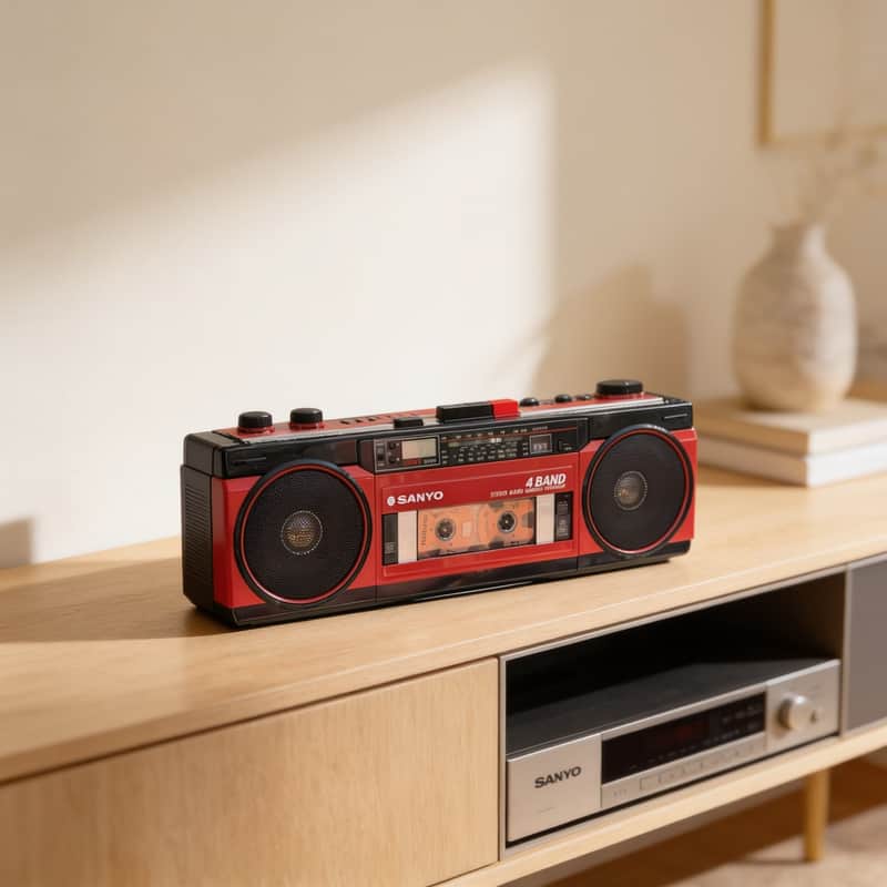 Sanyo M-S350LE Rare Vintage Boombox Stereo Cassette Recorder Working Warranty image 1