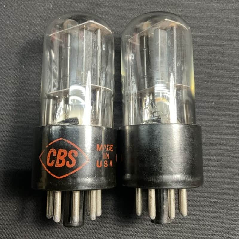 MATCHED PAIR CBS 6SN7GT AUDIO VACUUM TUBES TESTED VINTAGE BLACK PLATES B.10134.C image 1