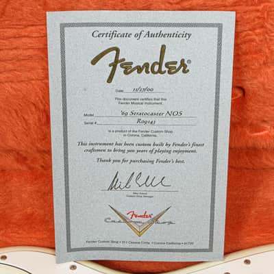 Fender - 2000 Custom Shop '69 Reissue Stratocaster NOS Electric Guitar Aged Olympic White - NOS image 18