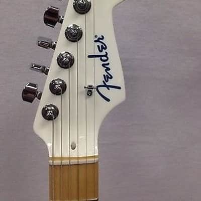 Fender Dealer Event Strat Snow White w/ Matching Headstock-Blue fender logo image 3