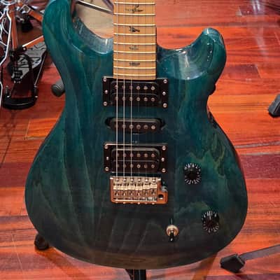 PRS Model CU44BG SE Series Electric Guitar with Gig Bag 2023 - Transparent Aqua Teal image 1