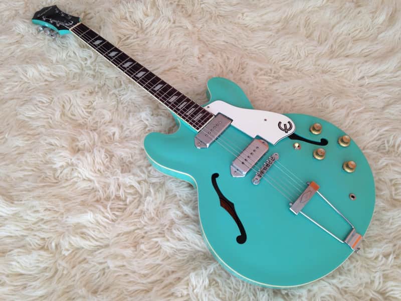 1996 Epiphone Casino TQ Turquoise MIK Peerless Seafoam Surf Green Guitar Korea image 1