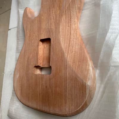 Mahogany Wood HSH Guitar Strat Style Body, with Double Locking Bridge Routing image 5