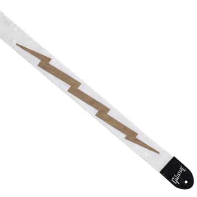 Gibson The Lightning Bolt Seatbelt Strap White image 2