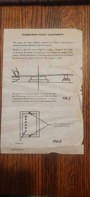 Gibson Humbucking Pickup Instruction Sheet 1950s/1960s - Black and White image 1