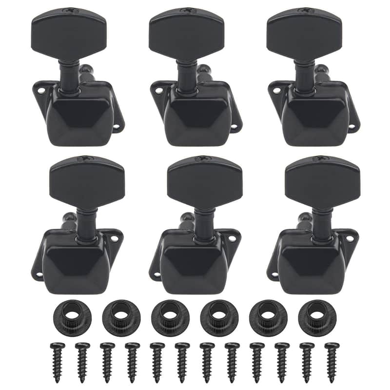 6 Semiclosed String Tuning Pegs Tuning Keys Machine Heads Tuners 3L3R Compatible with Epiphone Les Paul Style Electric Guitar or Acoustic Guitar (Black) image 1