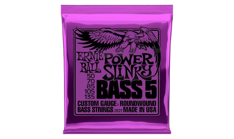 Power Slinky 5-String Ni-Wnd Electric Bass Strings 50-135 Gauge Set 50/G 70/D 85/A 105/E 135 Low-B image 1