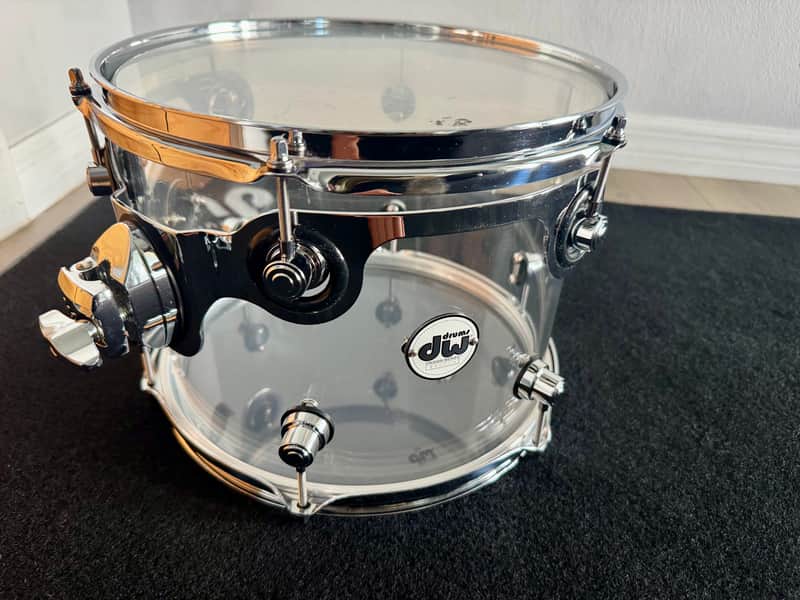 DW Acrylic Design Series Drum 9" x 12" Tom - Clear image 1