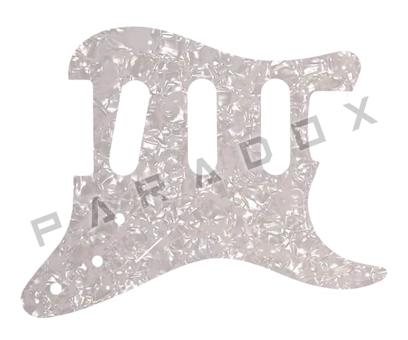 Custom Pickguard For 2000 - Present Made in America Fender Stratocaster Oversized Template with Burns Tri-Sonic Pickups - White Pearl/White/Black/White .090" image 1