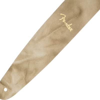 Genuine Fender Tie Dye Leather Guitar Strap, Natural, 2" Wide image 2
