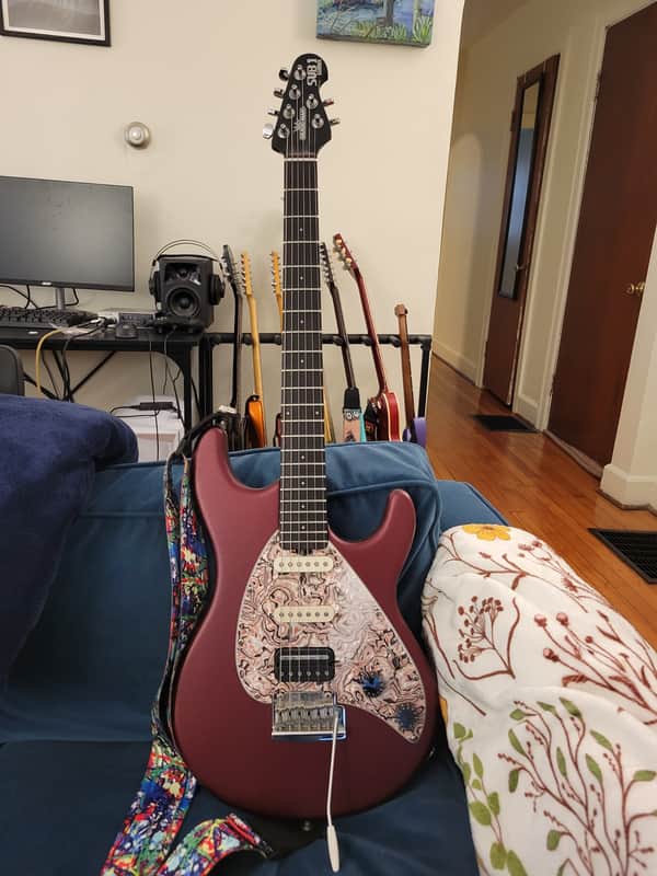 Ernie Ball Music Man SUB 1 Guitar HT 2005 - 2006 - Red, modified image 1