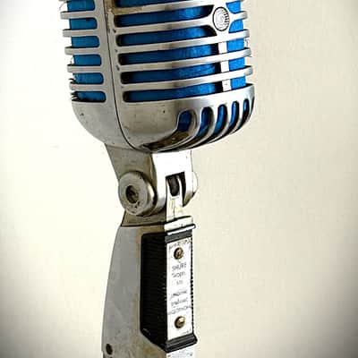 Vintage 1960's Shure 55S Dynamic Microphone, orig guts working, stand-cable inc image 4