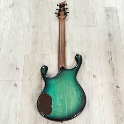 Fibenare Erotic Dalmat Guitar, Ebony Fretboard, 5A Poplar Burl Top, Emerald Green image 5
