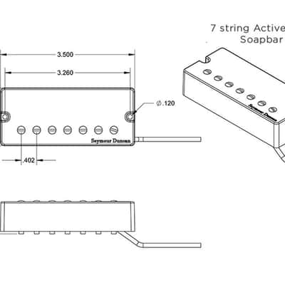 Seymour Duncan 11102-25-A-SB-7Str Distortion SH-6 7 String Neck Humbucker Active Mount Soapbar black image 2