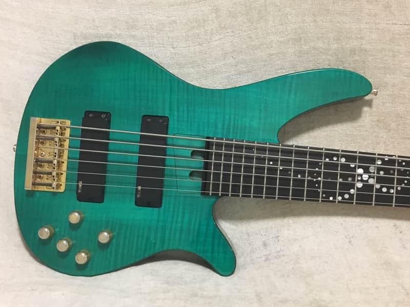 Yamaha RBX 6JM 6 String Bass Guitar John Myung Signature Turquoise Blue Green image 1