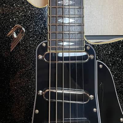Duesenberg Paloma D6 Baritone Black Sparkle Electric Guitar Gigbag image 4