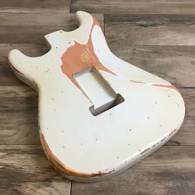Made to Order - FRANCHIN Mercury guitar body Relic Aged Nitro Lacquer OVER METALLIC LEAF (Sunburst/ Black/ White/ Blue/ Green/ Yellow/ Red/ Pink/ Burgundy/ Purple/ Gold/ Silver/ Copper, etc.) Basswood Poplar Stratocaster-Strat-S-Style Made in Italy image 15