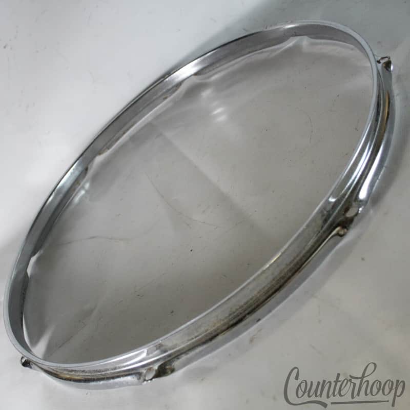 Ludwig 16"8-Lug Floor Tom Drum 70s Resonant/Batter Rim/Hoop Triple-Flange Chrome image 1