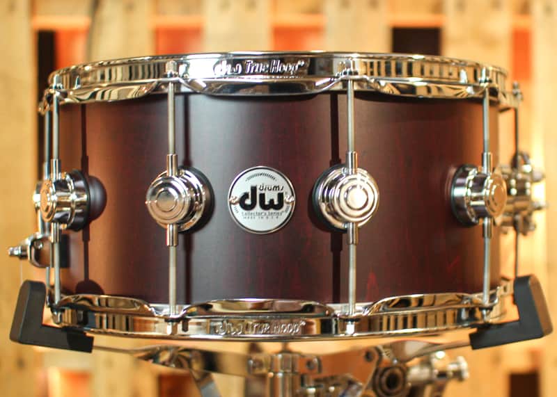 DW 6.5x14 Collector's Maple VLT Deep Cherry Satin Oil Snare Drum - SO#1318344 image 1