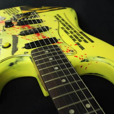 Custom Painted and Upgraded Fender Squier Strat CXS Series Custom  Aged and Worn With Graphics And Matching Headstock image 15