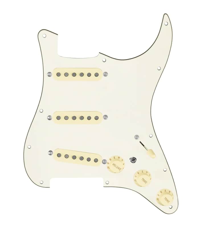 920D Custom Generation  Loaded Pickguard For Strat With Aged White Pickups and Knobs, Parchment Pickguard For Strat, and S7W-MT Wiring Harness image 1