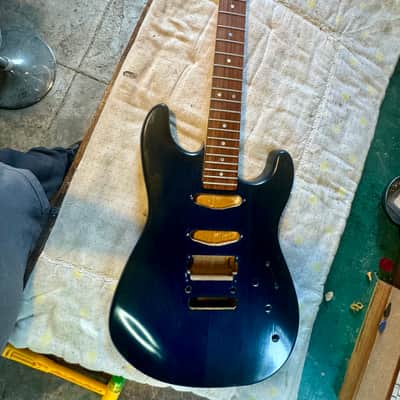 Custom Superwide Superstrat Style Guitar Neck and Body - Trans-tint Blue image 8