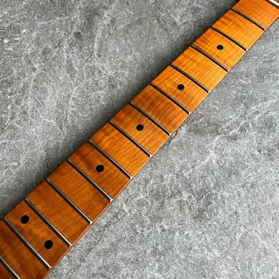 Telecaster electric guitar Neck Roasted Flame Maple 21 fret TL image 6