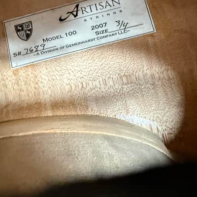 Artisan Strings Model 100 3/4 Cello 2007 - Serial #7689 w/ Original Gig Bag - Wood Crack, Plays image 2