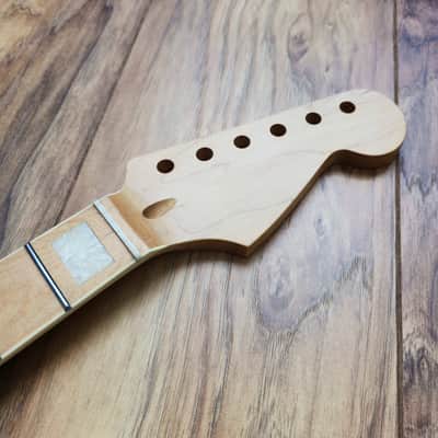 Stratocaster Compatible Bound Maple Neck with Pearl Block inlays Nitro Satin image 4