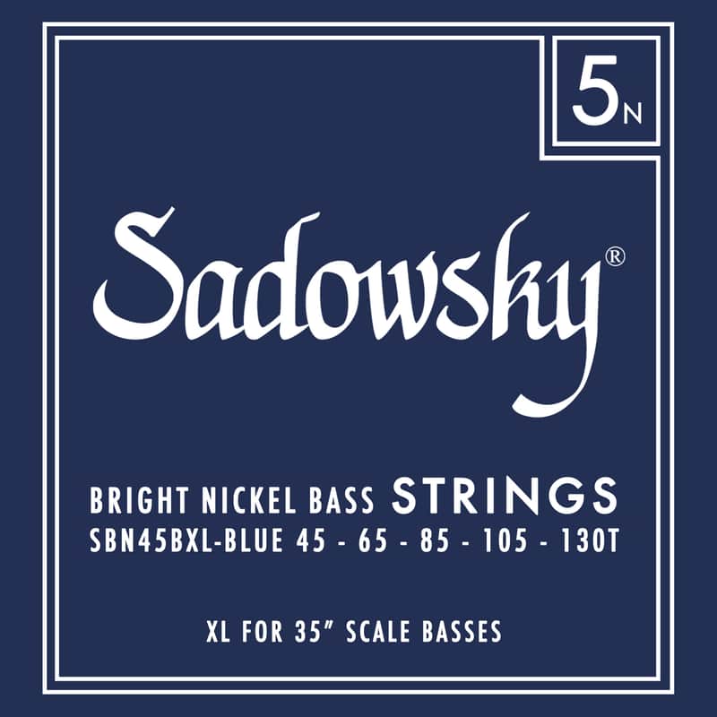 Sadowsky Blue Label Bass String Set - Nickel - Taperwound - Extra Long (35") - 5 String - 045-130 image 1