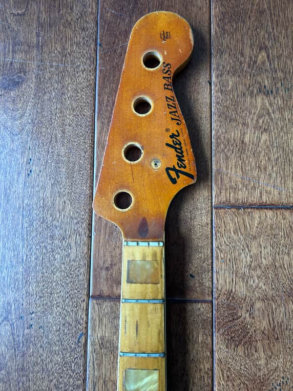 Fender Jazz Bass Neck 1973 - Maple Pearl Block Inlay 100% Original 4 Bolt Neck Last Price Drop! image 1