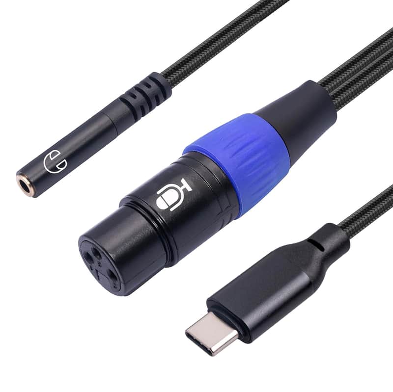 XLR-to-USB C Digital Interface,6.6FT Recording Cable Cord Connector Adapter, Zero-Latency Monitoring, Compatible with MAC & Windows & Smartphone, Sumsung Huawei MacBook iPhone image 1