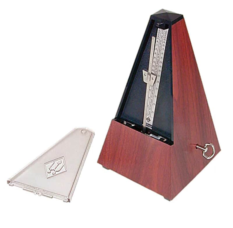 Wittner 802k Metronome with Plastic Case Mahogany with Clear Cover image 1