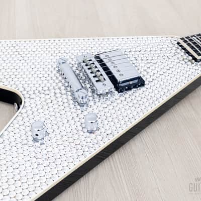 2011 Washburn Custom Shop Limited Edition Paul Stanley PSV 2200 Rhinestone Flying V, Near-Mint & Signed w/ Case, COA, Tags image 6