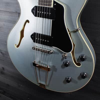 Eastman T64 Trapeze Iced Blue Metallic Hollowbody Electric Guitar image 21
