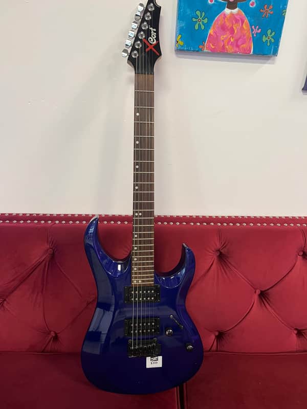 Cort X-2 BK X Series Double Cutaway HH with Tremolo 2010s - Blue image 1