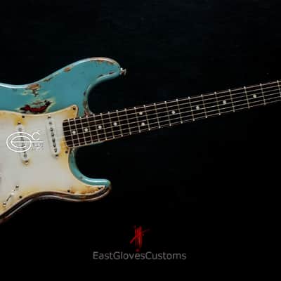 Fender Stratocaster 60th  Anniversary Daphne Blue Heavy Aged Relic by East Gloves Customs image 16