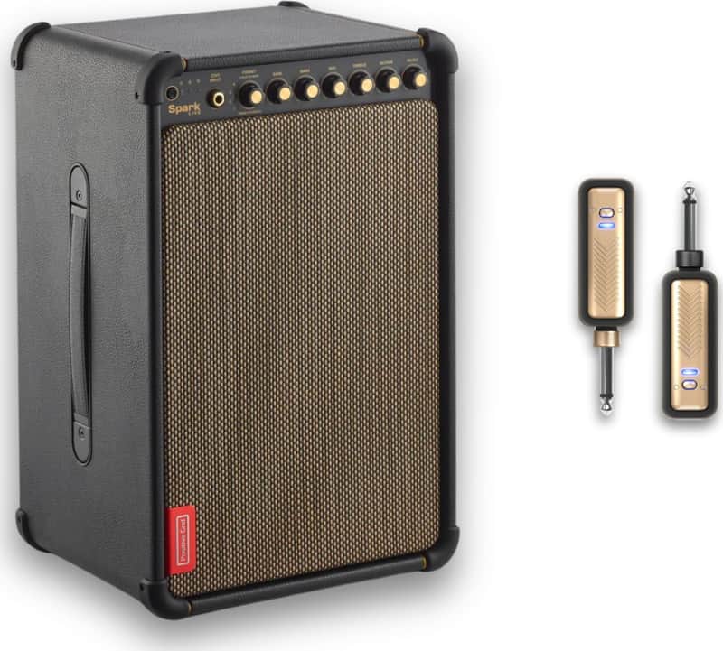 Positive Grid Spark LIVE Guitar Combo Amplifier and 4-Channel PA System, 150W, Black & Spark LINK Wireless System image 1