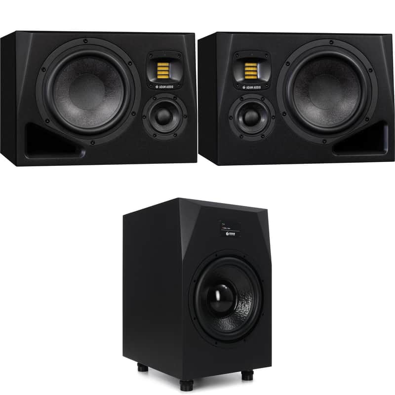 ADAM Audio A8H 8-inch 3-way Powered Studio Monitor Pair with Sub12 12 inch Powered Studio Subwoofer image 1