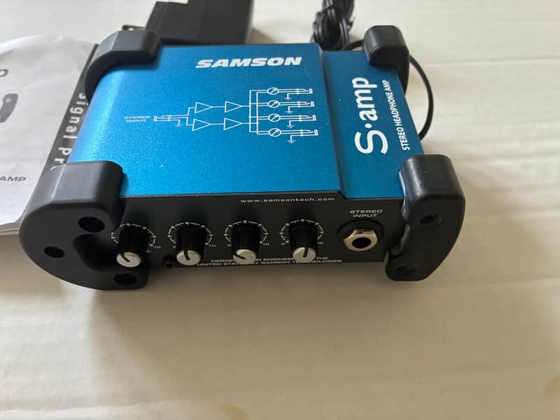 Samson S-Amp S Class Mini Stereo Headphone Amplifier 2010s - Blue/Black image 1