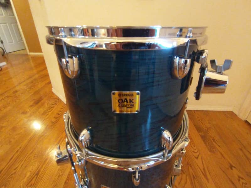 Yamaha Oak custom made in Japan 9 x 12 inch rack tom emerald uzukuri lacquer outstanding! image 1