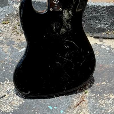 Fender Jazz Bass 1974 - cool Black Jazz w/the last of the 4-Bolt Black Block Maple Necks a la Geddy Lee. image 4