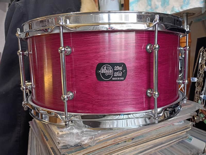 14x6.5 Purpleheart Exotic steam bent semi-solid snare drum by Erie drums and shells image 1